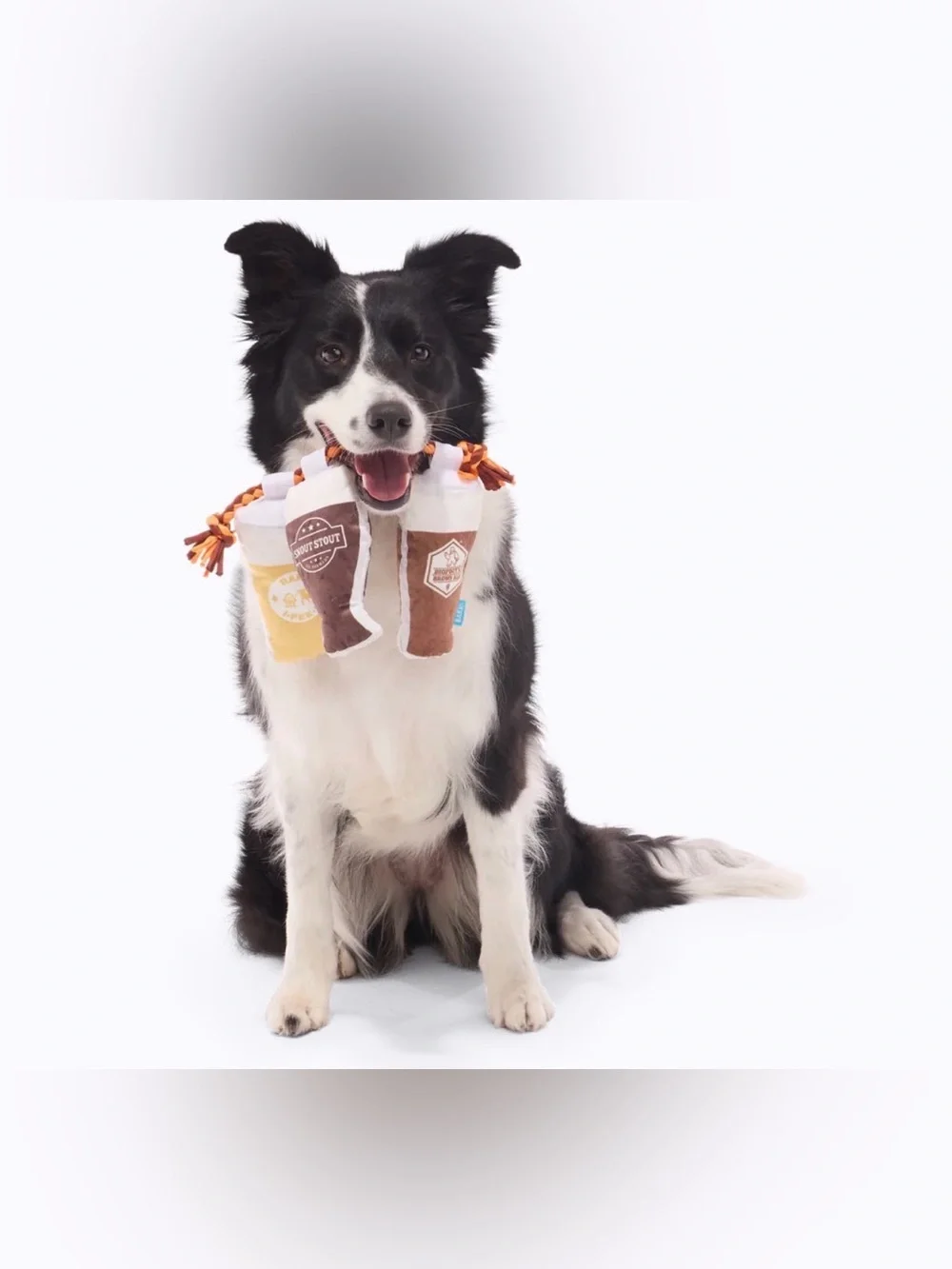 Bark Box Tug o Beers NEW Dog toy M-L squeaky beers on a rope